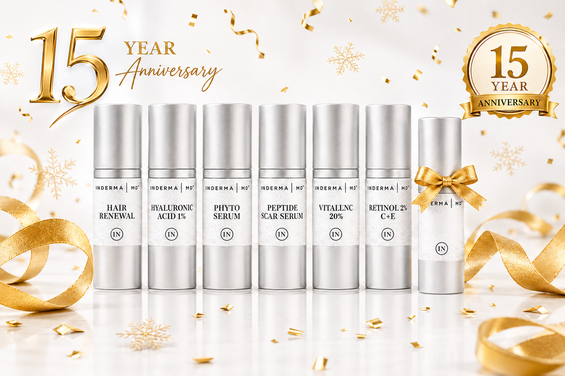 15 Year Anniversary Buy 6 Inderma® Serums Get One Serum Free