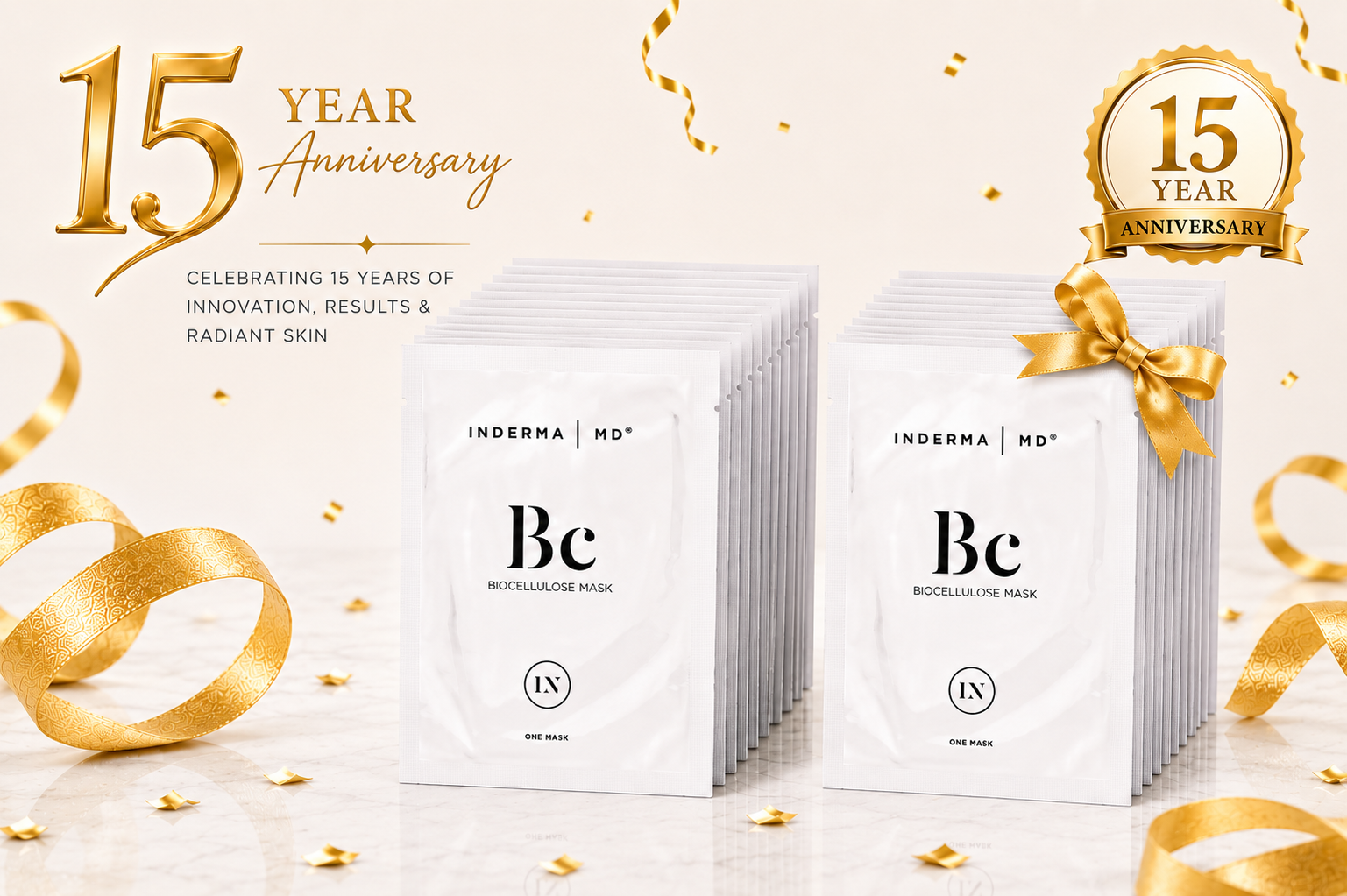 15-Year Anniversary Special- Buy 15 Biocellulose masks get 15 50% off