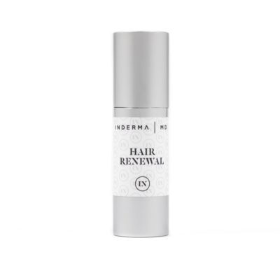 Image of a hair renewal serum bottle, prominently displaying the product packaging. The sleek design showcases the brand logo and key features. The serum, designed for hair revitalization, is presented with a focus on its nourishing ingredients and promises of improved hair health. The bottle is elegantly displayed, conveying a sense of luxury and effectiveness in promoting hair renewal and vitality