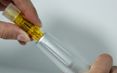 MDerma™ cartridge being inserted into hand piece